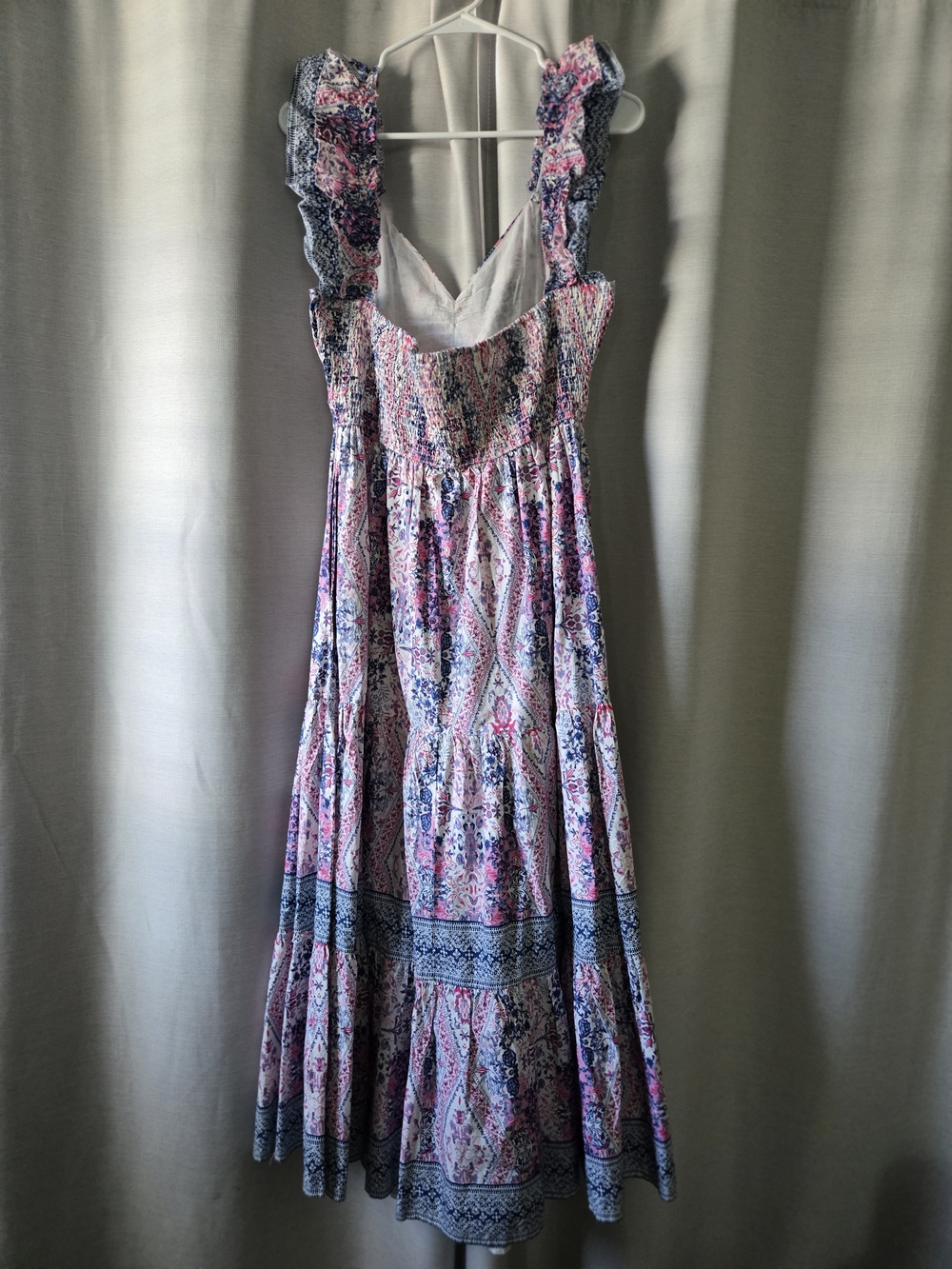 Caroline Constas Pink and Blue Floral Tiered Maxi Dress - Picture 2 of 3